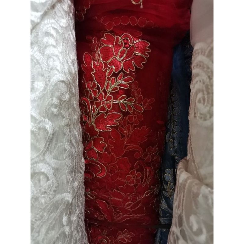 LACE FABRICS FOR GOWN (PINYA, VINES AND SCALOP, 3D DESIGN) Sold per ...
