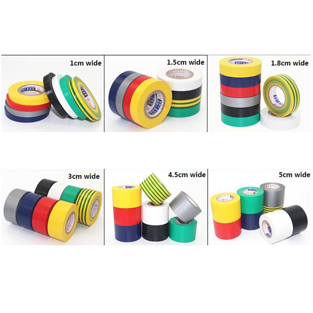 18M 10mm Color electrical tape PVC Wear-resistant Flame Retardant