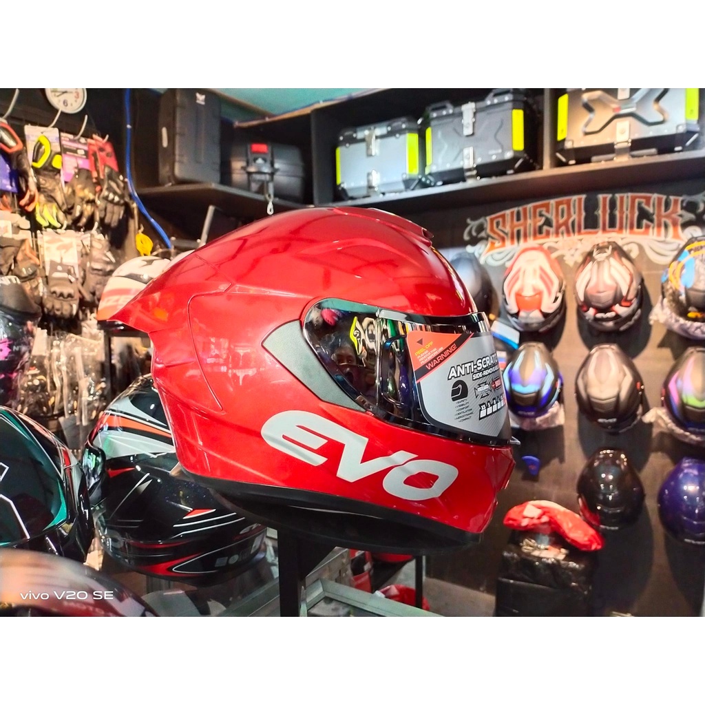 Evo Gt Pro Full Face Dual Visor Helmet With Free Clear Lens Shopee