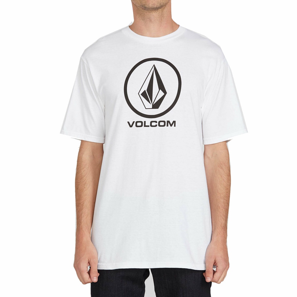 Newest Volcom Mens Crisp Stone Short Sleeve Cotton Printed Tees White ...