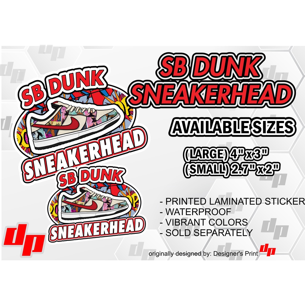 SB DUNK Low | Sneakerhead Sticker | Laminated Sticker, Waterproof ...