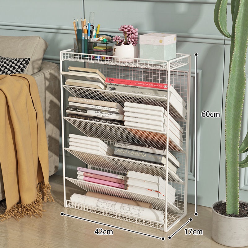 Desk Side Small Bookshelf Desk Side Storage Rack Movable Wheeled Classroom Gap Book Storage