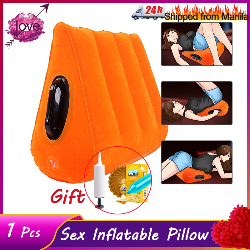 Orange Sex Inflatable Pillow with Handle Sex Toy For Women Triangle Magic  Wedge Pillow Cushion Sofa | Shopee Philippines