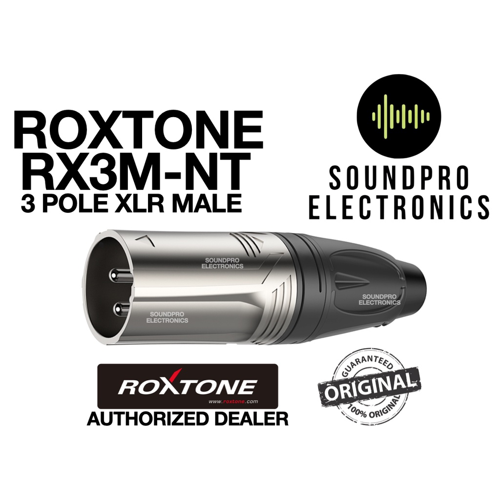 Roxtone RX3M-NT 3 Pole XLR Male Plug Connector (1pc) | Shopee Philippines