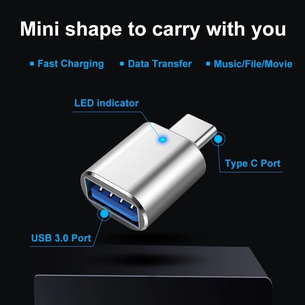 ECILY USB 3.0 to Type C OTG Adapter TypeC Male to A Female Converter A ...