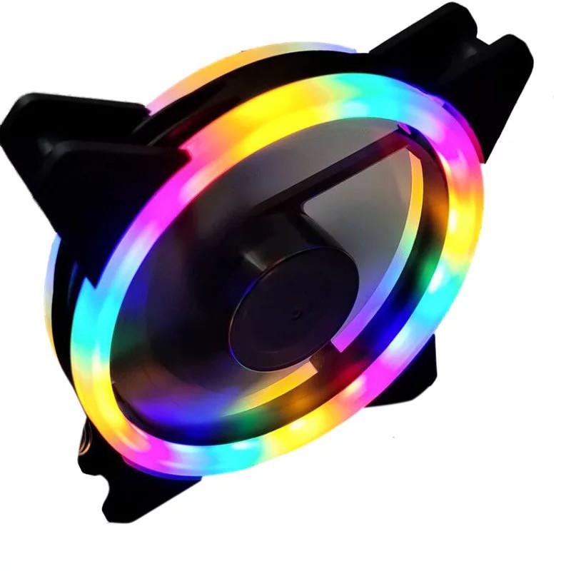120mm Case Chassis Cooling Ring Double Sided LED Fan GX4 (RGB Automatic ...