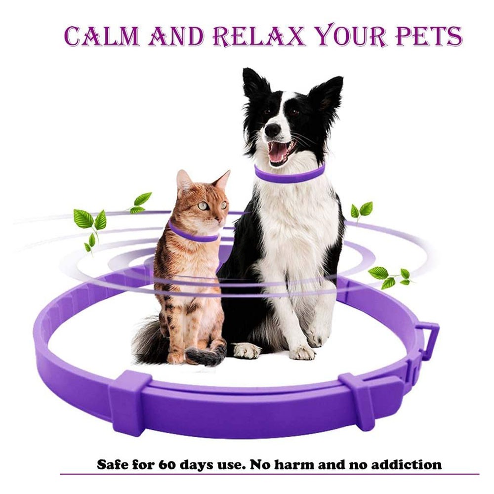 Image showcasing ️Cat and dog ️ calming collar effective, adjustable reducing anxiety ...
