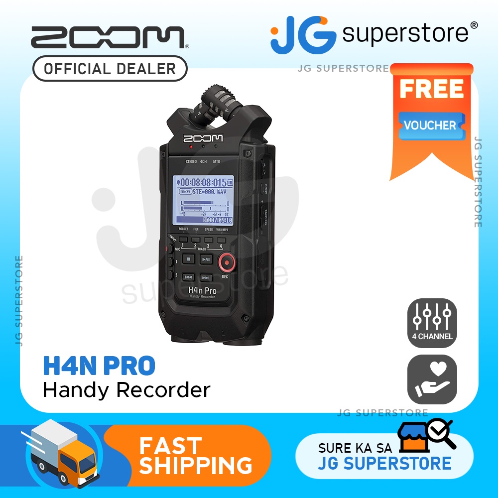 Zoom H4n Pro Black 4Channel Handy Portable Recorder for Stereo