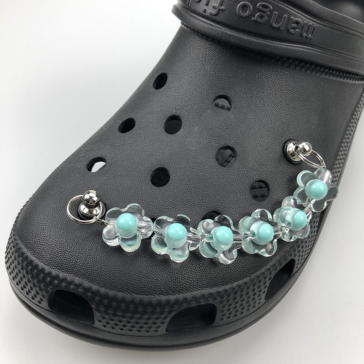 Fashion Rhinestones Jibbitz Chain Crystal Flower Jibitz Croc Charm Heart Beans Croc Jibbits for