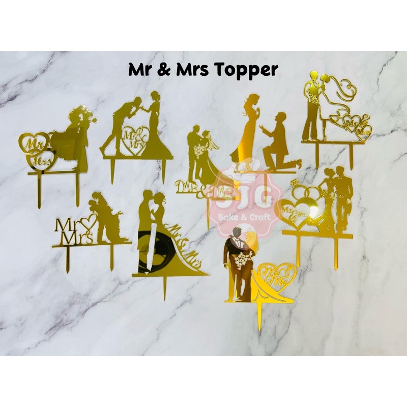 mr and mrs bride and groom acrylic cake topper wedding cake topper ...