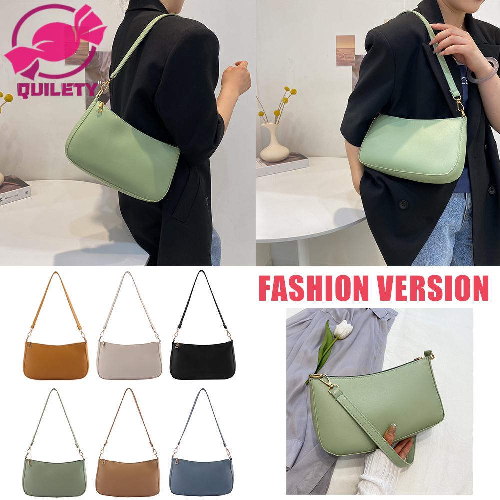Women's Top Handle Shoulder Bag - Simple Leather Boston Bag, Small Underarm Purse - View #2