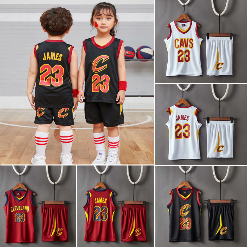 23 LeBron James NBA Cleveland Cavaliers Kids High Quality Dri FIT Basketball Jersey Uniform Suit