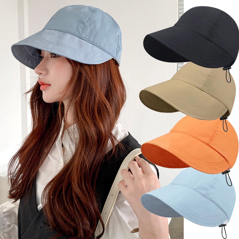 Foldable Sun Hat for Women / Solid Color Sunscreen Fisherman Caps ...