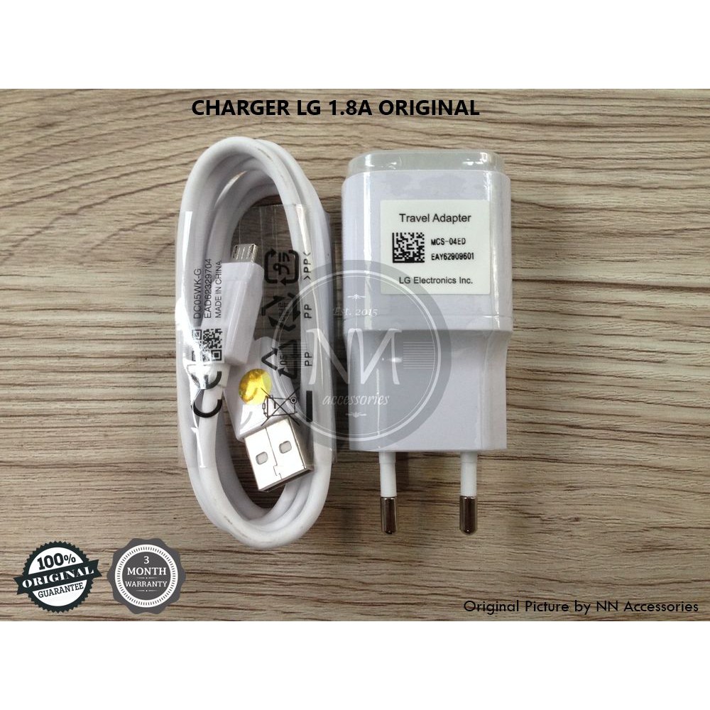 Charger LG MCS-04 1.8A K3 K4 K7 K8 K10 K11 K20 W10 W30 Q6 G2 G3 G4 G ...