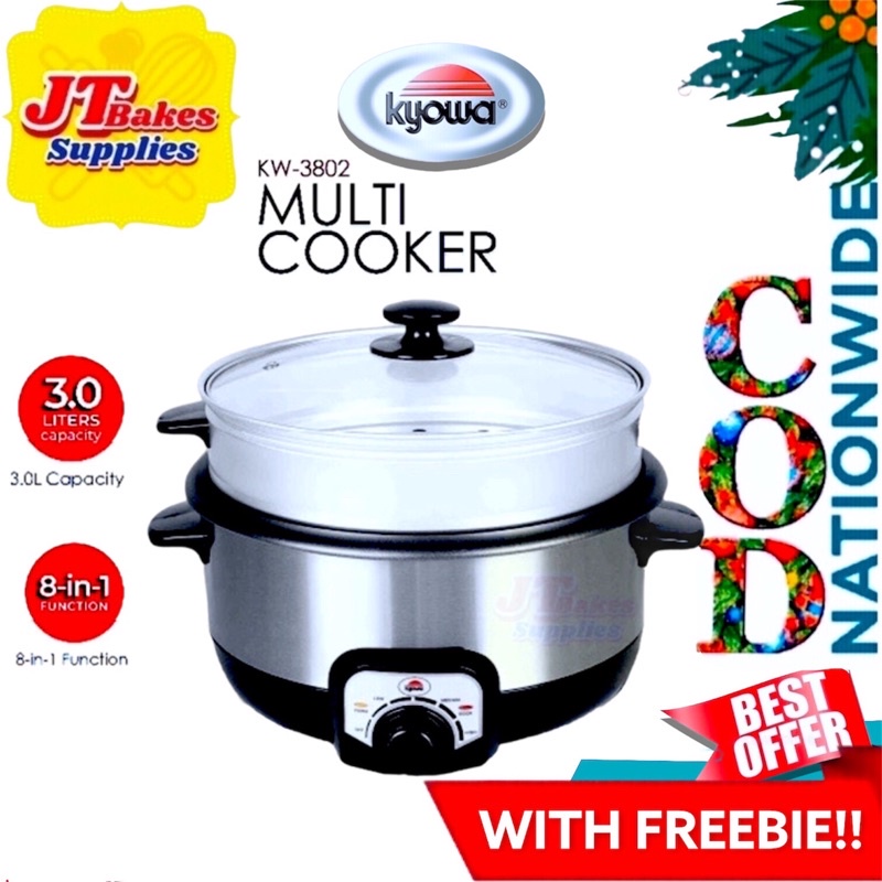 Kyowa 8IN1 Multi Cooker Rice Cooker Silver KW3802 with Freebie