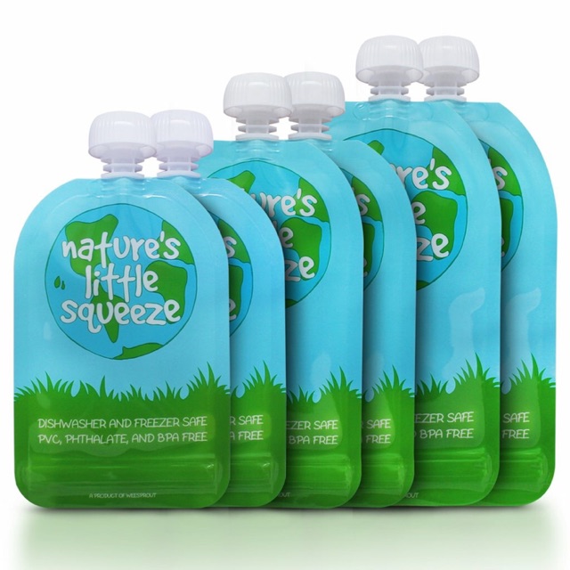 Nature's little squeeze store reusable food pouches