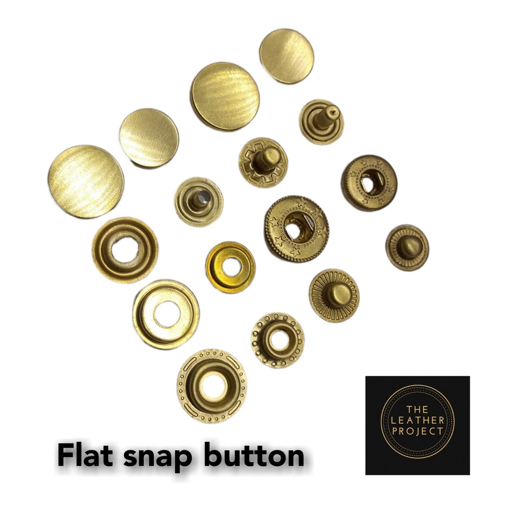 5 Sets/Pack FLAT SOLID BRASS SNAP FASTENERS SOLID BRASS SNAP BUTTON The