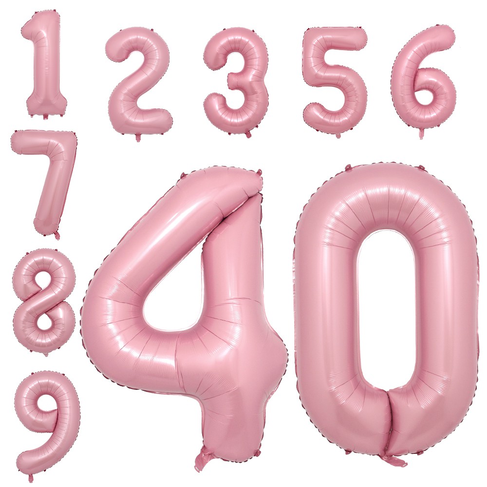 40 Inch Candy Pink Number Balloons Birthday Decorations Foil Ballon ...