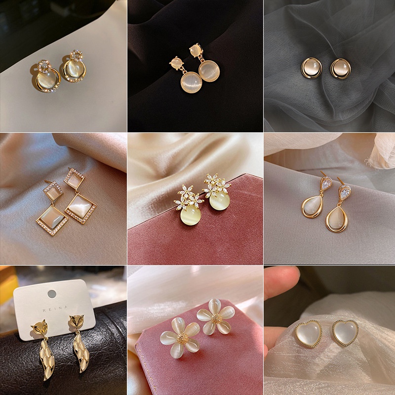 Korea S925 Earrings Women's New Fashion Niche Design Earrings Retro ...