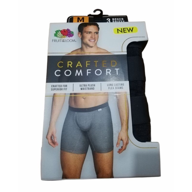 Fruit of the Loom Men's Crafted Comfort Long Leg Boxer Briefs, 3 Pack