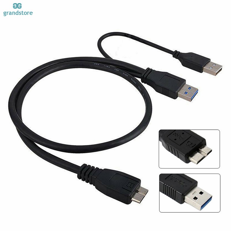 GS HDD High Speed USB 3.0 Male Dual A To Micro B USB 3.0 Y Cable Cord ...