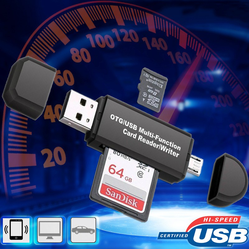 Multifunction USB Memory Card Reader High Speed Micro USB OTG To USB 2.
