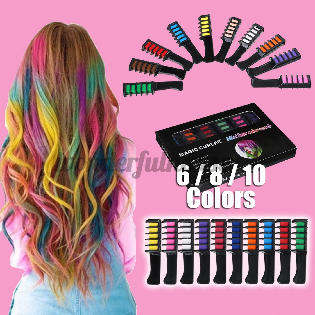 6 /8/10 Colors/1 Set Fashion Womens Dye Hair Temporary Mini Hair Chalk ...