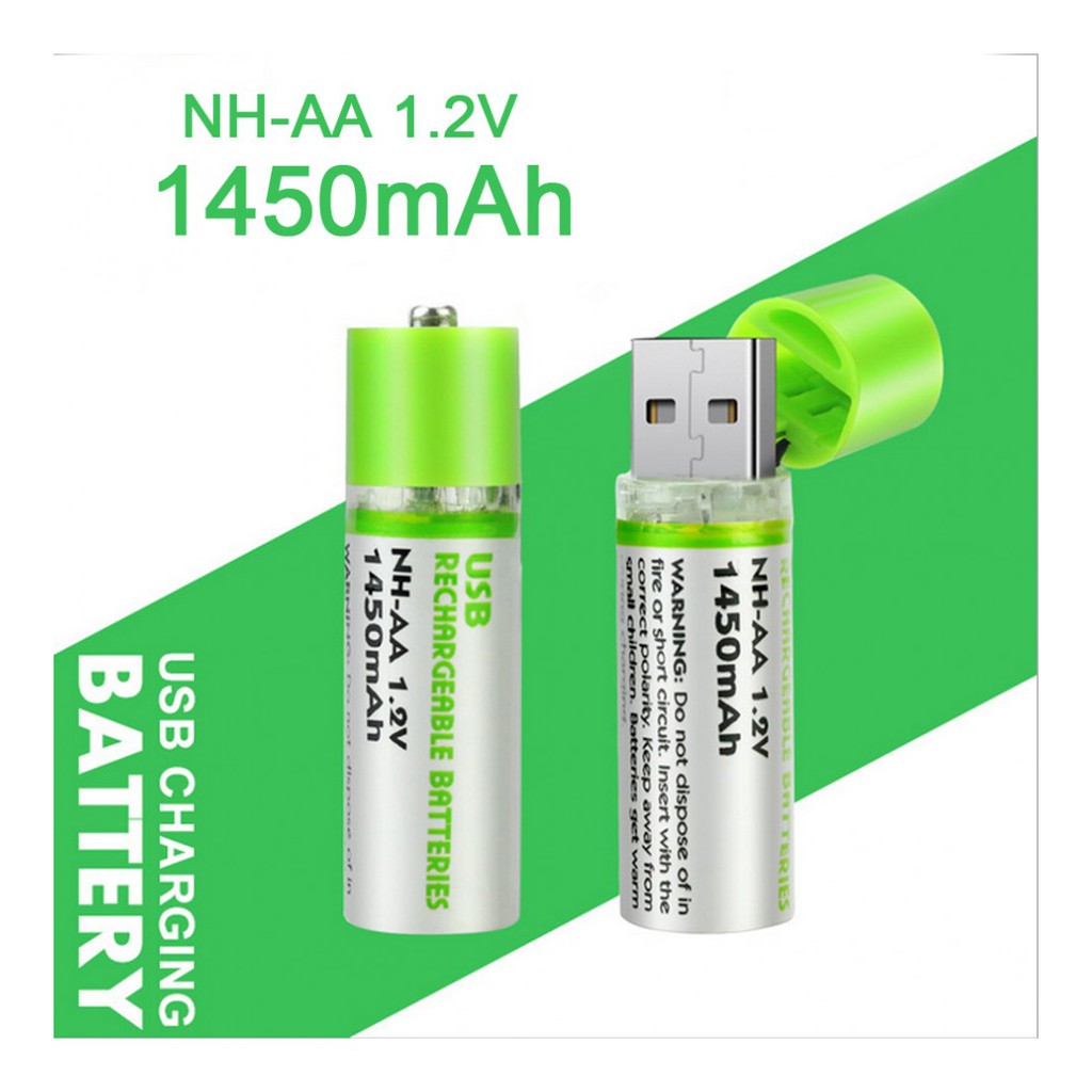 Lucky AA ECO Friendly USB Rechargeable AA battery pack 1450mah (2 pcs