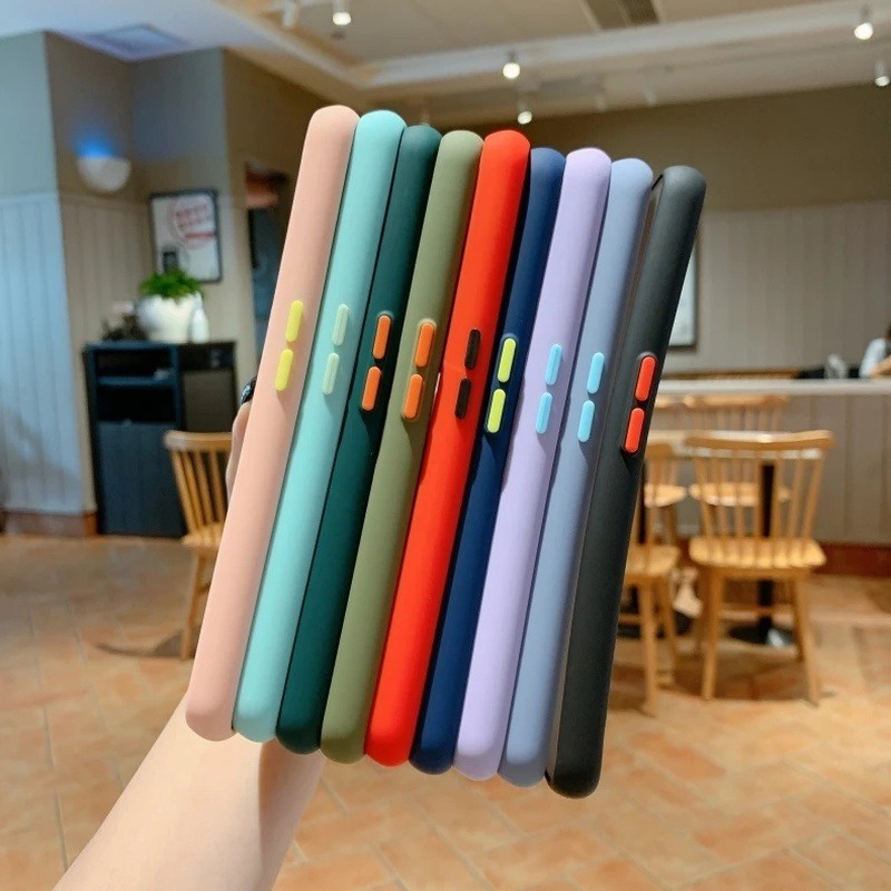 Fashion Contrast Color Frosted Case Skin Feel Shock Resistant Matte