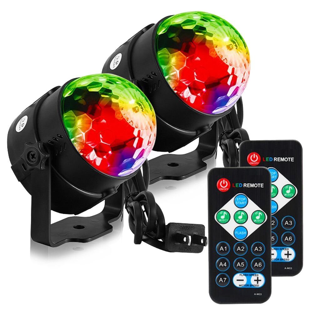 【Ready Stock】RGB USB Sound Control Rotating Magic Ball LED Stage Light ...
