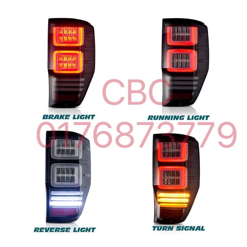 Ford Ranger 2012 - Up Led + Light Bar Tail Lamp With Signal Running ...
