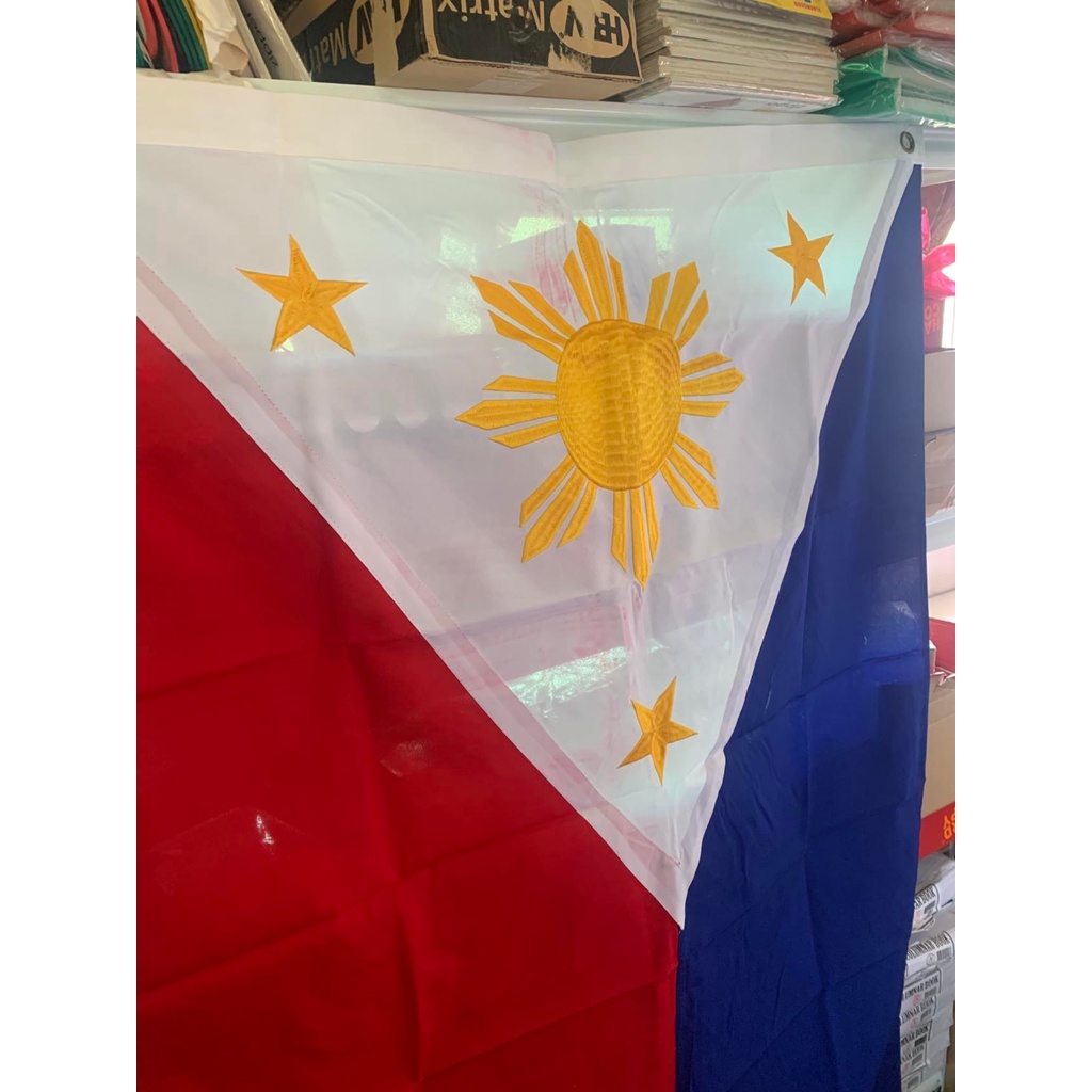 Philippine Flag (Watawat) Fabric/Embroidered 3ft x 5ft | Shopee Philippines