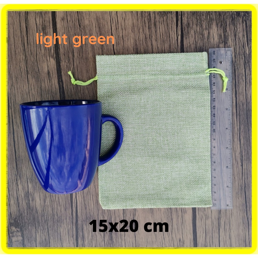 Jute Burlap Recyclable Drawstring Handy Pouch Bag Giveaway (Large