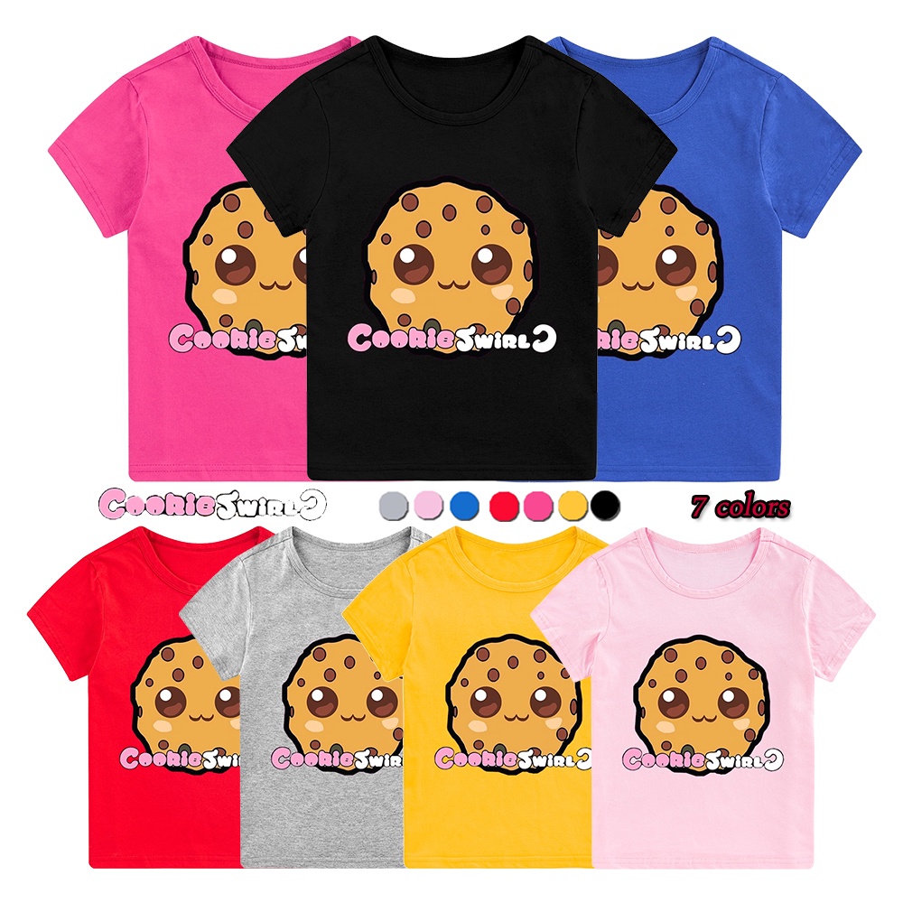 COOKIE SWIRL C Summer Cartoon T-shirt Boys and Girls Fashion Casual Short  Sleeve 3-15Y