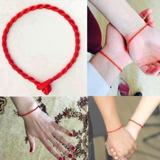 Red string online bracelet couple