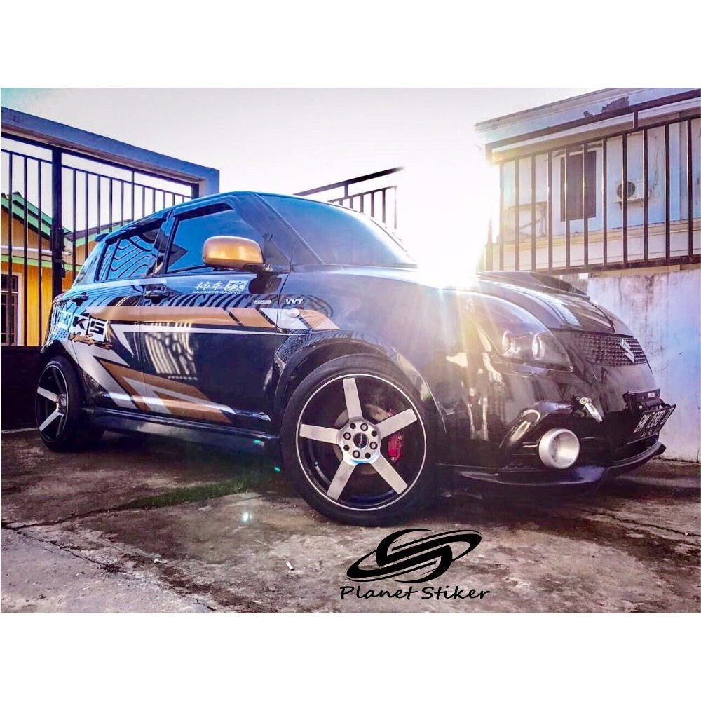 Suzuki SWIFT CAR STICKER HKS RACING GOLD SILVER EDITION CUTTING STICKER ...