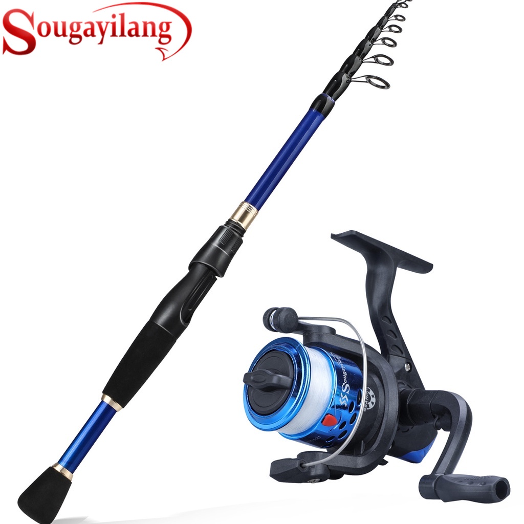 Sougayilang 1.8m-2.4m Telescopic Fishing Rod And Fishing Reel Combos Fishing  Rod Set Sports Saltwater Freshwater Fishing Rod Set