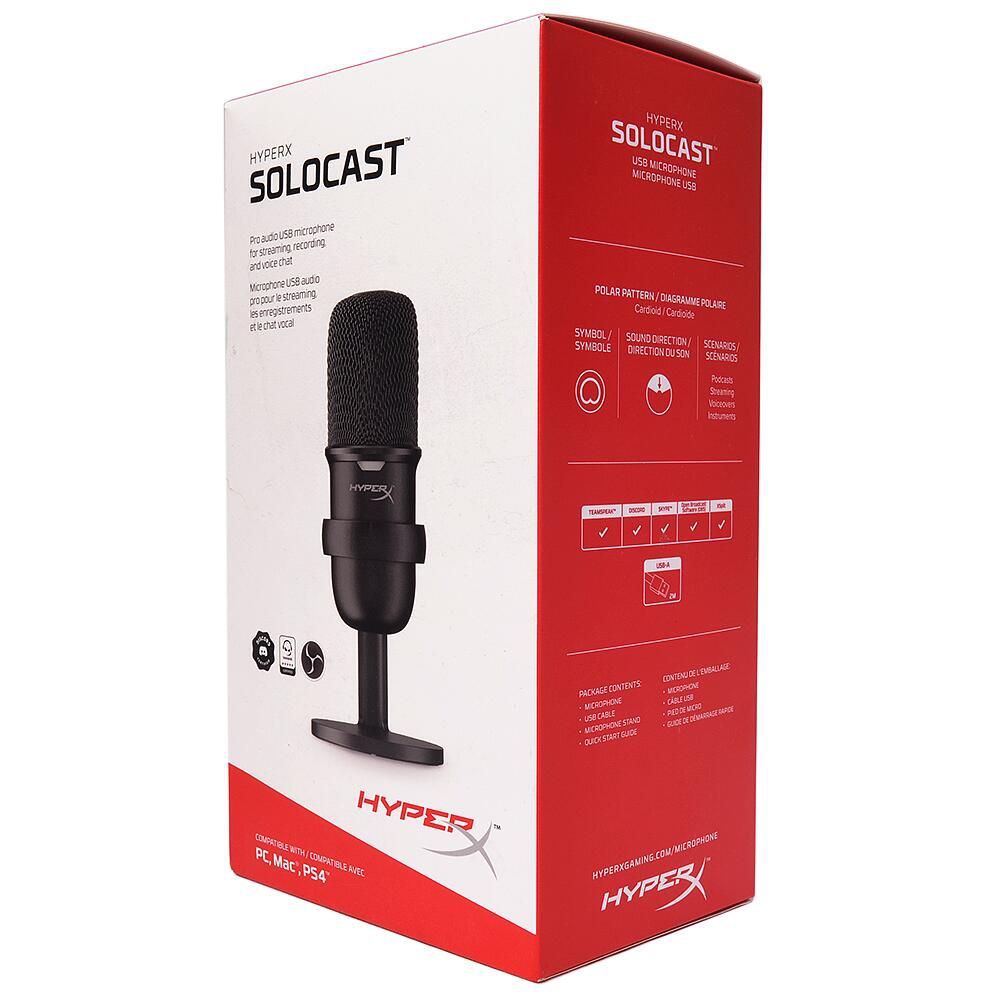 HyperX SoloCast Wired Cardioid USB Condenser Gaming Microphone - Black 