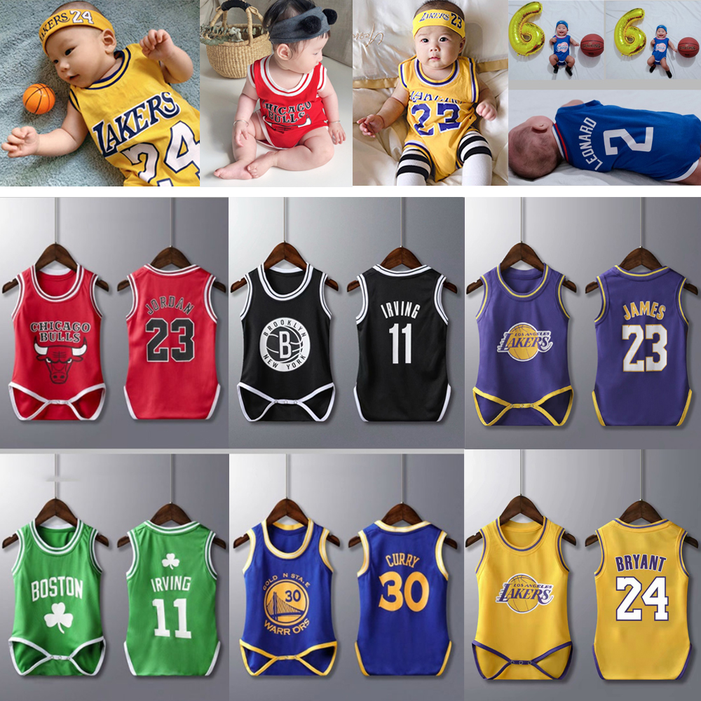 Kids NBA Jersey Baby Romper Toddler Clothing Infant Jumpsuit Crawling