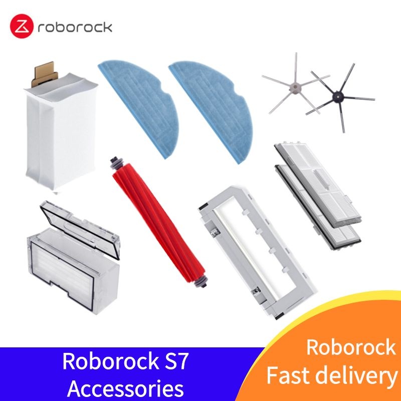 Roborock S7 Parts of Main Brush Side Brush Mop Cloth Hepa Filter Side