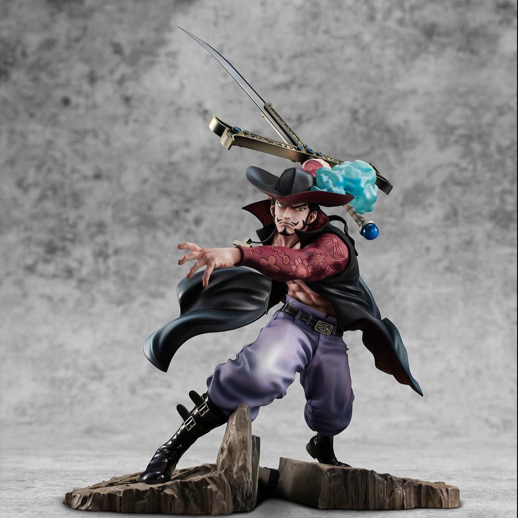 34cm One Piece Anime Figure Dracule Mihawk Figure Santoryu Ver. PVC ...