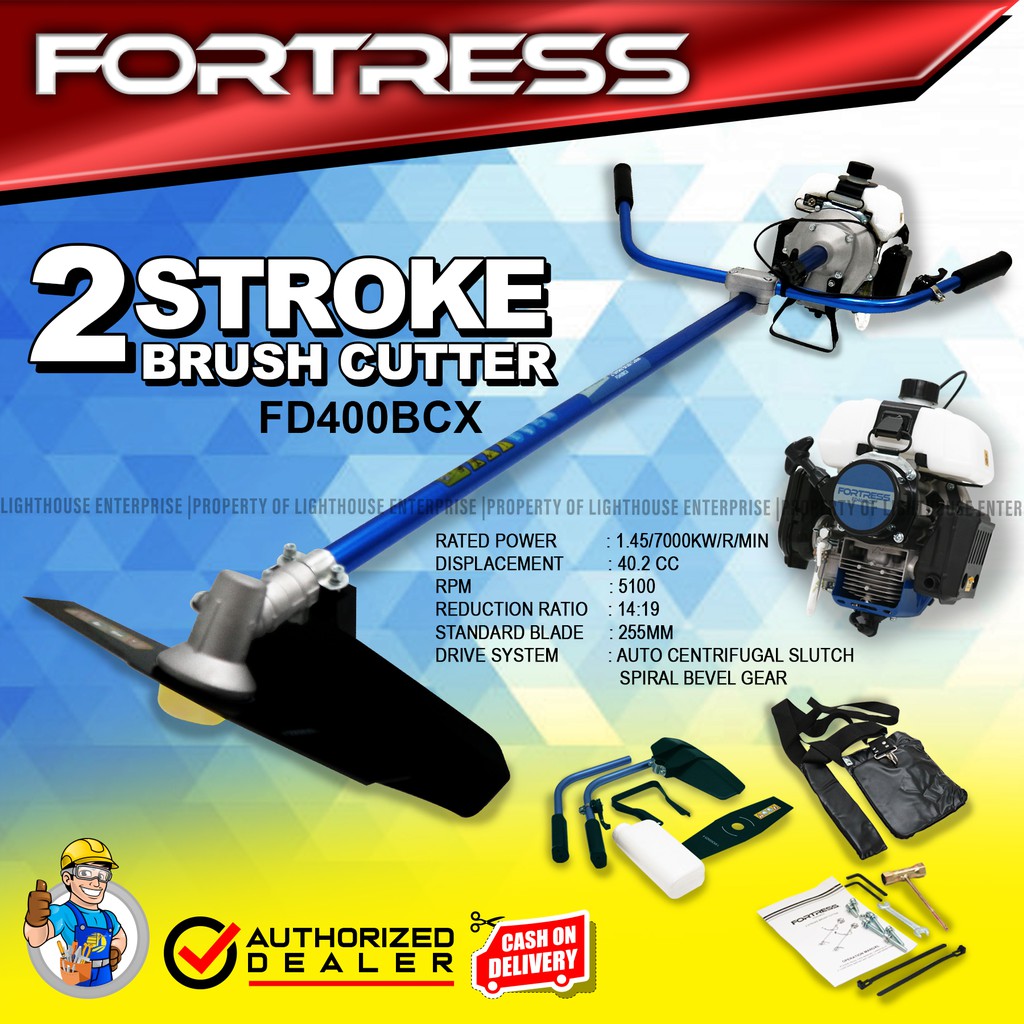 FORTRESS 2 Stroke Petrol Grass Cutter / Gasoline Garden Brush Cutter
