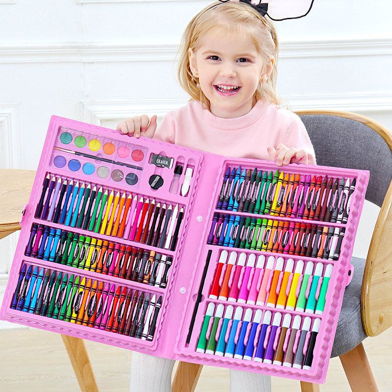 168 Pcs Kids Super Mega Art Coloring Set, Crayons Oil Pastels Color ...