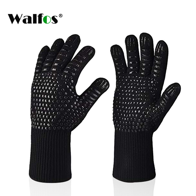 Walfos Heat Resistant Bbq Grilling Oven Gloves Insulated Durable (2 Pcs)
