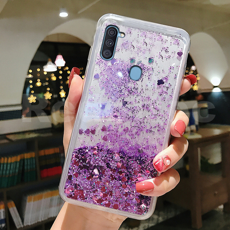 Case Samsung Galaxy A11 M11 Bling Liquid Quicksand Glitter