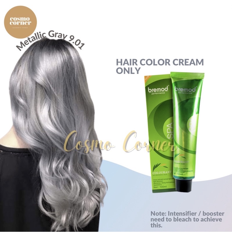 Metallic Gray 9.01 Bremod Hair Color with Oxidizing Cream SET (Bremod