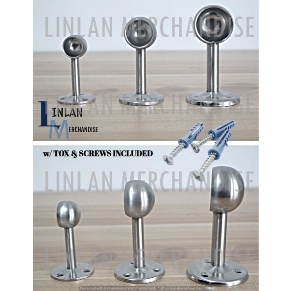 1 SET (2PCS) Curtain Rod End Post Curtain Pole Holder (SIZES: 1/2