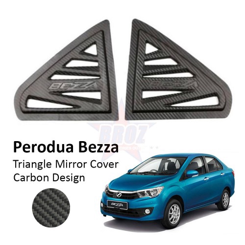 Perodua Bezza Window Protector Triangle Mirror Cover Carbon Rear Side ...