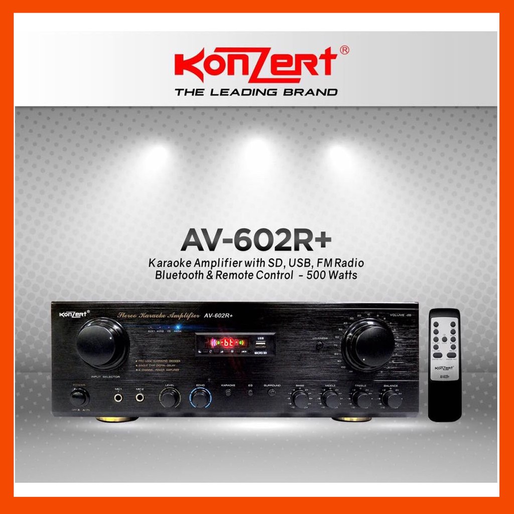 ORIGINAL Konzert Amplifier AV-602R+ / AV 602 (Black) 500Wx2 (tested ...