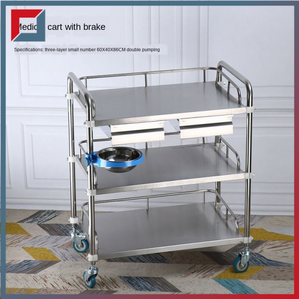 Beauty Salon Small Cart Stainless Steel Medical Trolley Medical ...